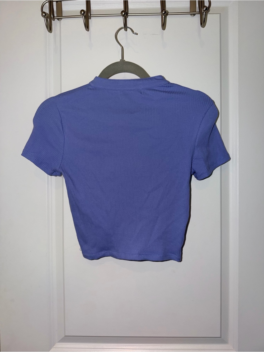 Glassons Periwinkle Ribbed Keyhole Crop Top - Picture 2 of 3